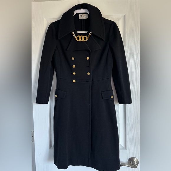 1960s Butte Knit Double Breasted Wool Blend Long Peacoat - Picture 12 of 16